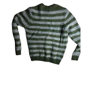 Daniel Blasi Green and Gray Striped Sweater Wool Medium Grunge 90s style